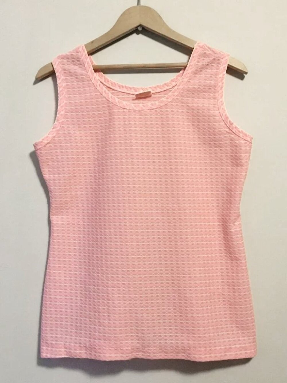Vintage Catalina Sportswear Pink & White Knit Tank Preppy Top Large